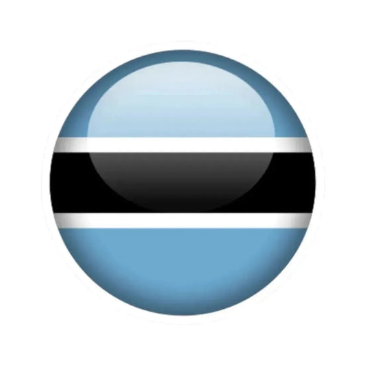 Flag orb Botswana (Botswana) STICKER Vinyl Kiss-Cut Decal 2 Inch White - The Sticker Space