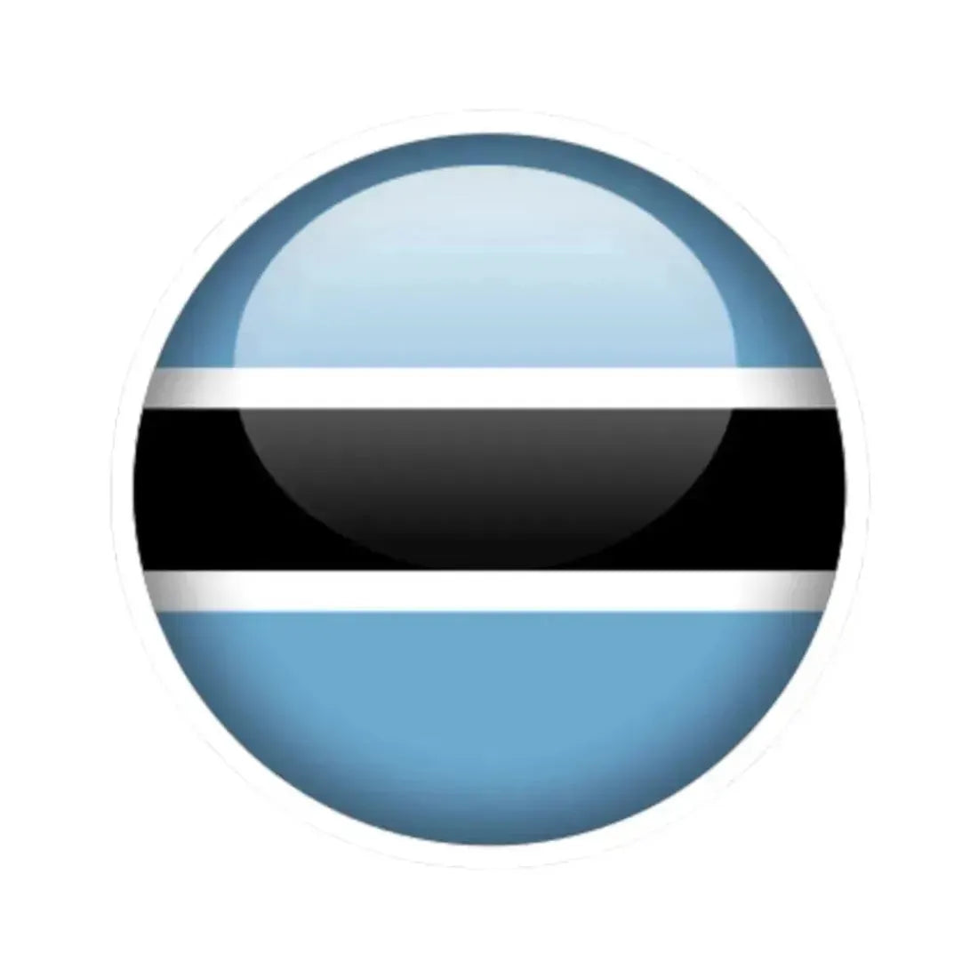 Flag orb Botswana (Botswana) STICKER Vinyl Kiss-Cut Decal 3 Inch White - The Sticker Space