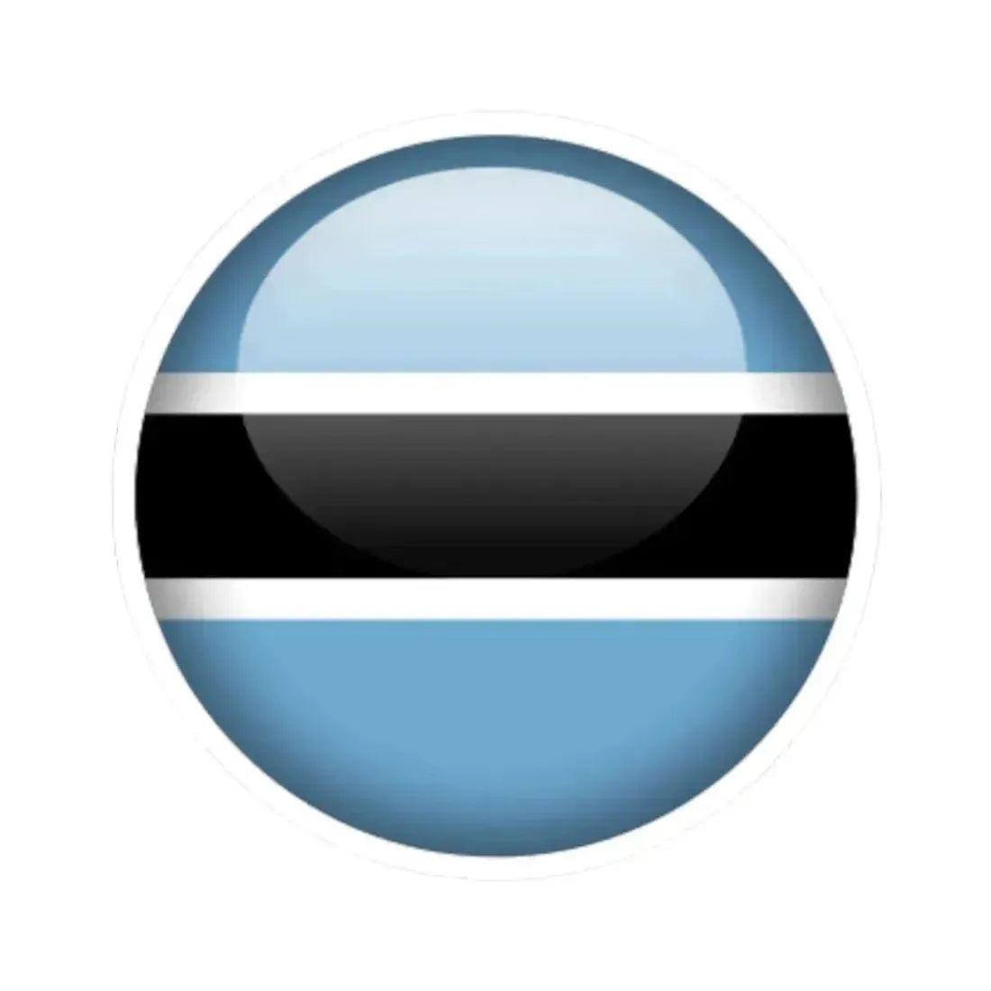 Flag orb Botswana (Botswana) STICKER Vinyl Kiss-Cut Decal 4 Inch White - The Sticker Space