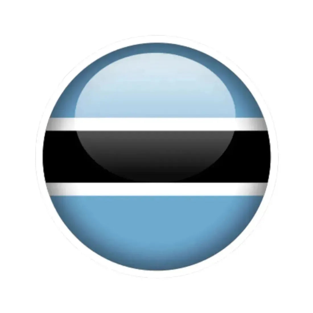 Flag orb Botswana (Botswana) STICKER Vinyl Kiss-Cut Decal 6 Inch White - The Sticker Space
