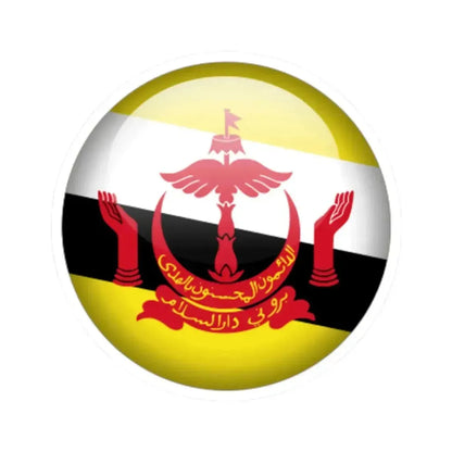 Flag orb Brunei (Brunei) STICKER Vinyl Kiss-Cut Decal 3 Inch White - The Sticker Space