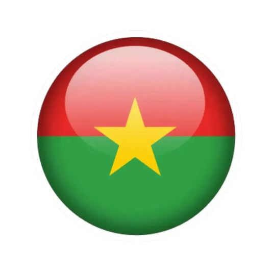 Flag orb Burkina Faso (Burkina Faso) STICKER Vinyl Kiss-Cut Decal 2 Inch White - The Sticker Space