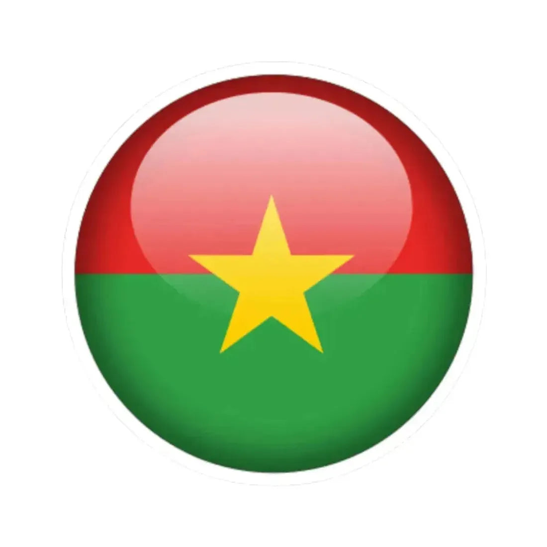 Flag orb Burkina Faso (Burkina Faso) STICKER Vinyl Kiss-Cut Decal 3 Inch White - The Sticker Space