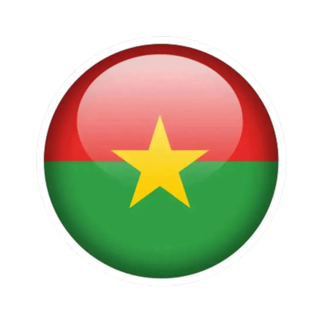 Flag orb Burkina Faso (Burkina Faso) STICKER Vinyl Kiss-Cut Decal 4 Inch White - The Sticker Space