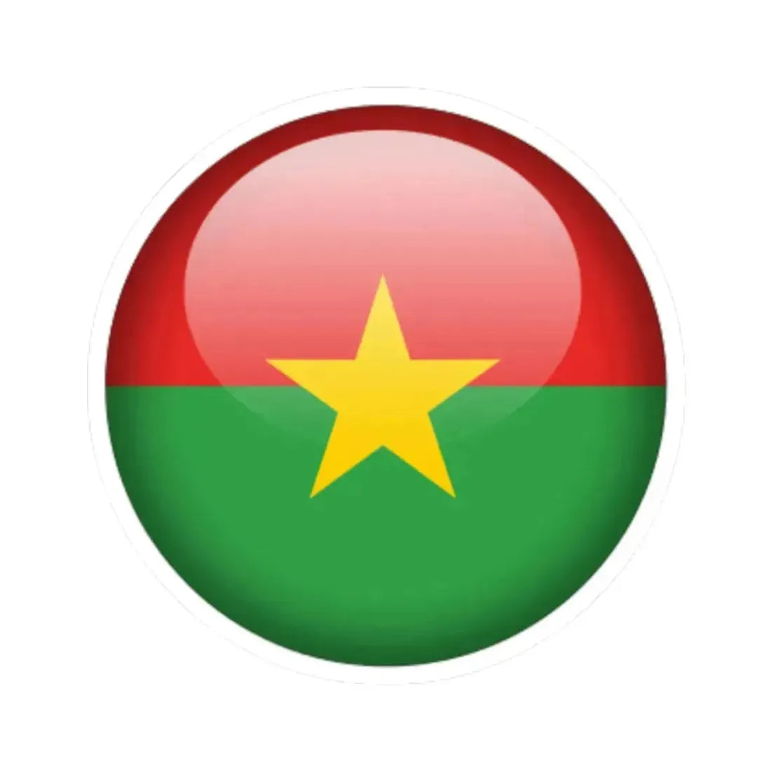 Flag orb Burkina Faso (Burkina Faso) STICKER Vinyl Kiss-Cut Decal 6 Inch White - The Sticker Space