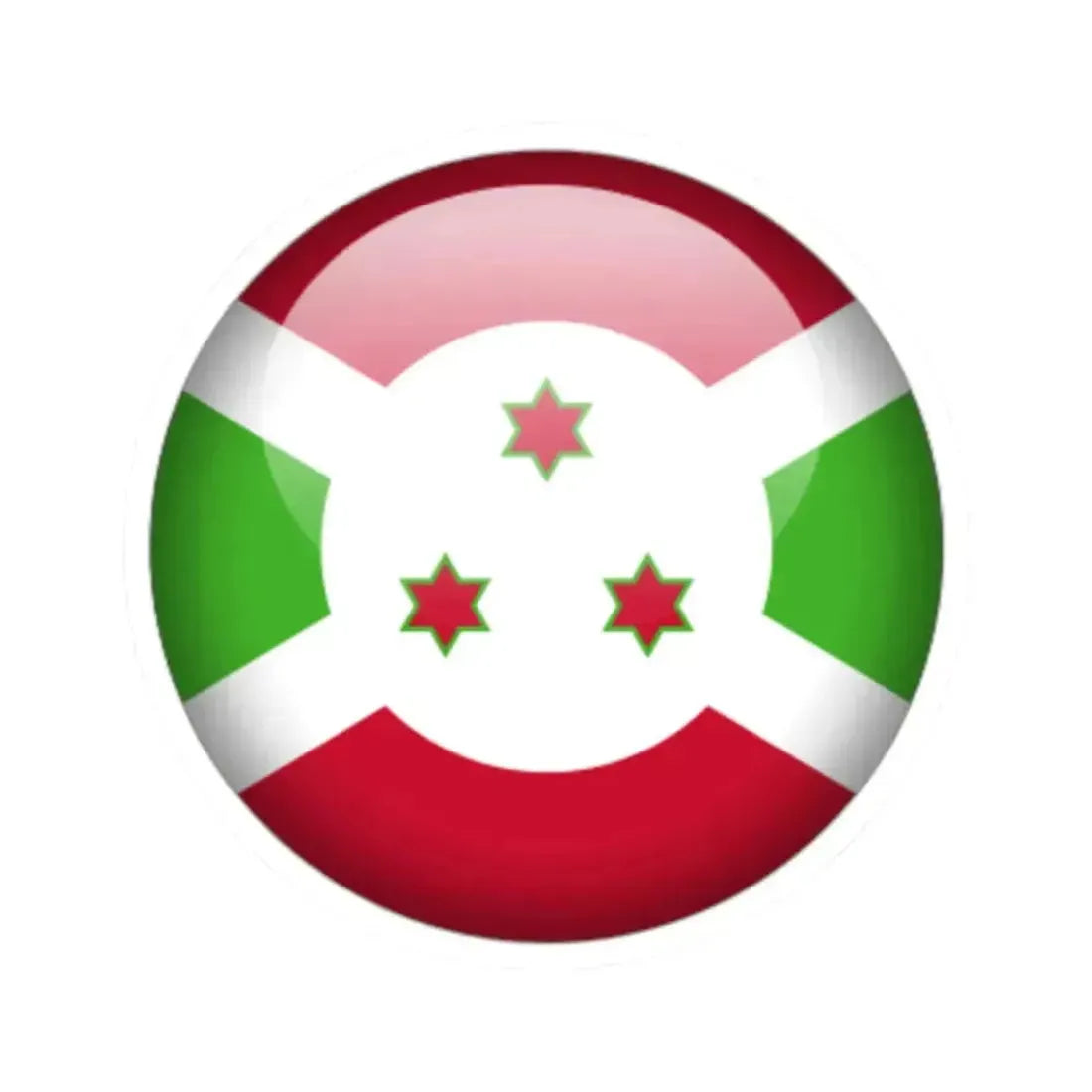 Flag orb Burundi (Burundi) STICKER Vinyl Kiss-Cut Decal 2 Inch White - The Sticker Space