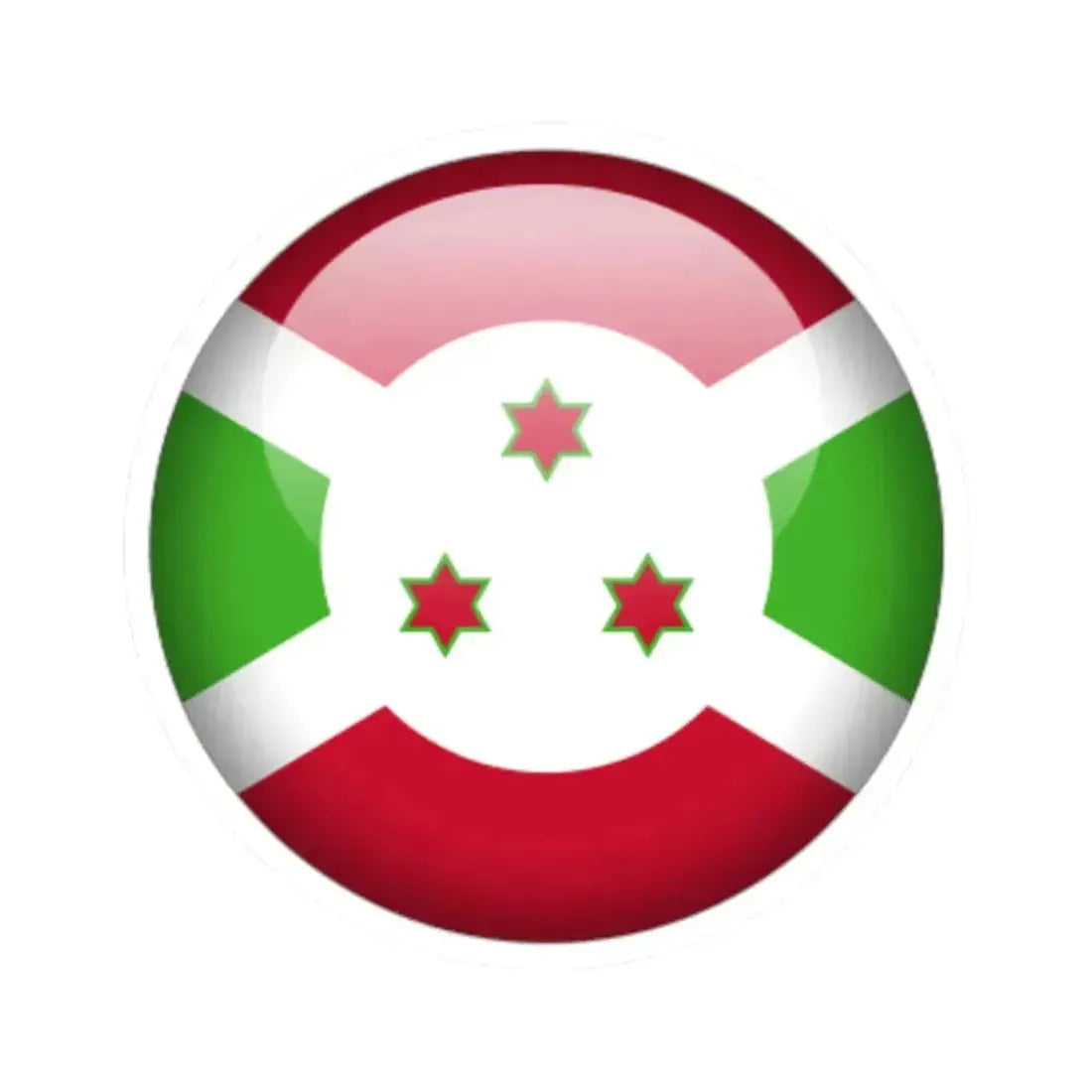 Flag orb Burundi (Burundi) STICKER Vinyl Kiss-Cut Decal 3 Inch White - The Sticker Space
