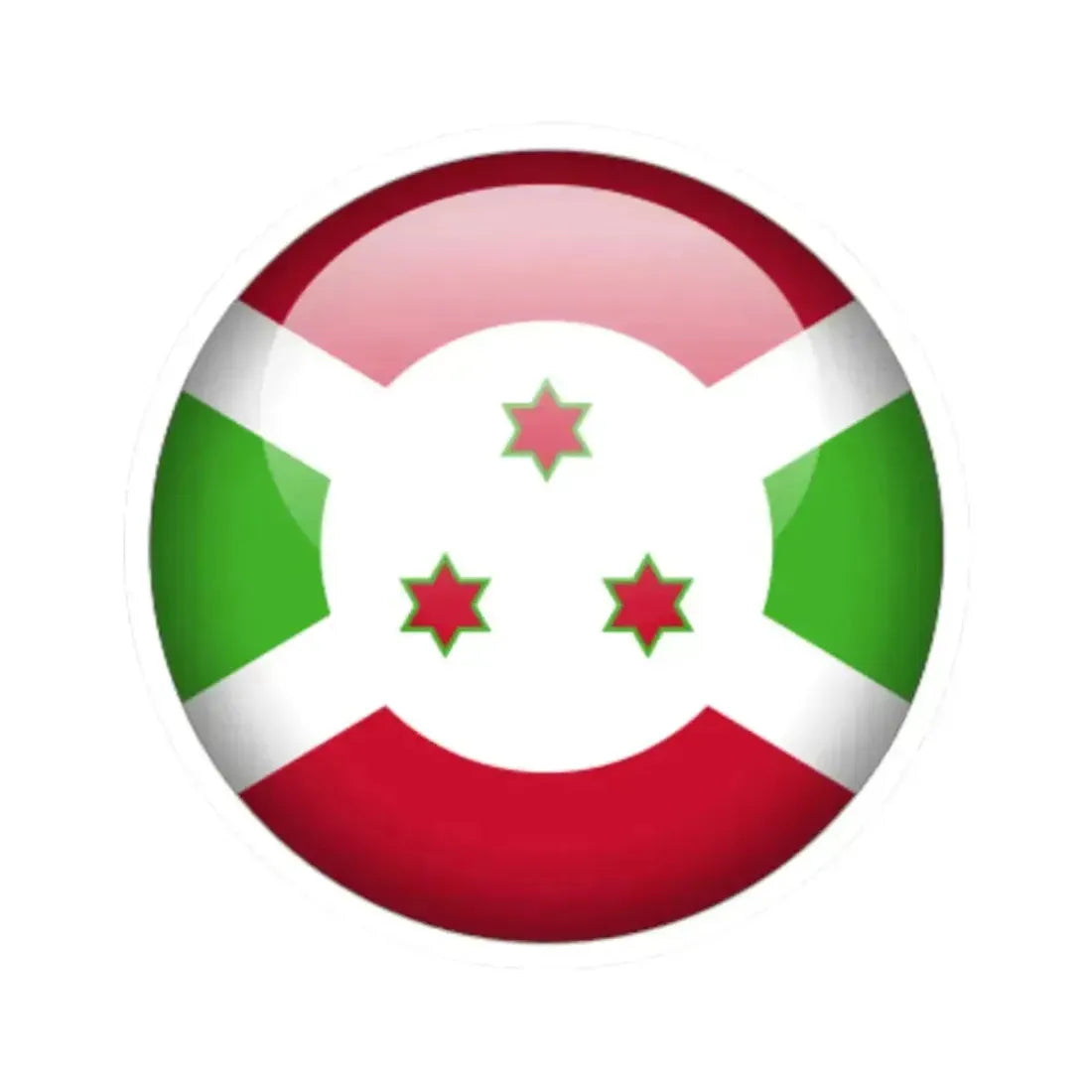 Flag orb Burundi (Burundi) STICKER Vinyl Kiss-Cut Decal 4 Inch White - The Sticker Space