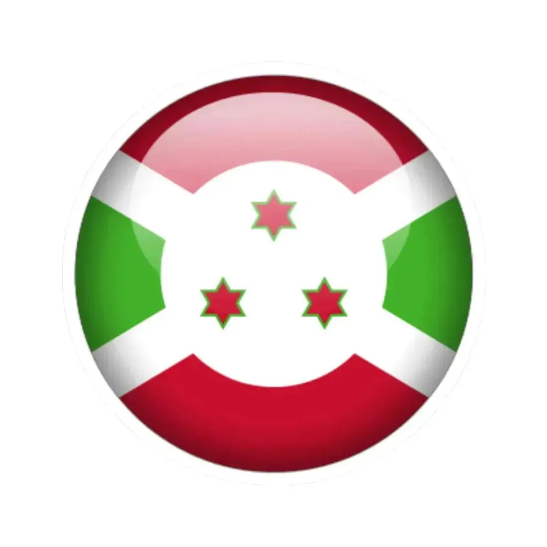 Flag orb Burundi (Burundi) STICKER Vinyl Kiss-Cut Decal 6 Inch White - The Sticker Space