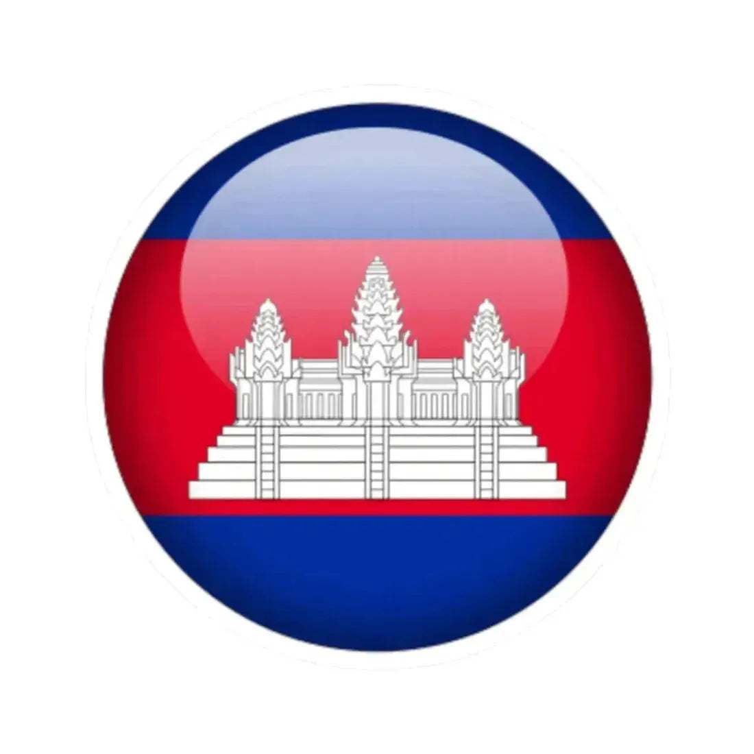 Flag orb Cambodia (Cambodia) STICKER Vinyl Kiss-Cut Decal 2 Inch White - The Sticker Space
