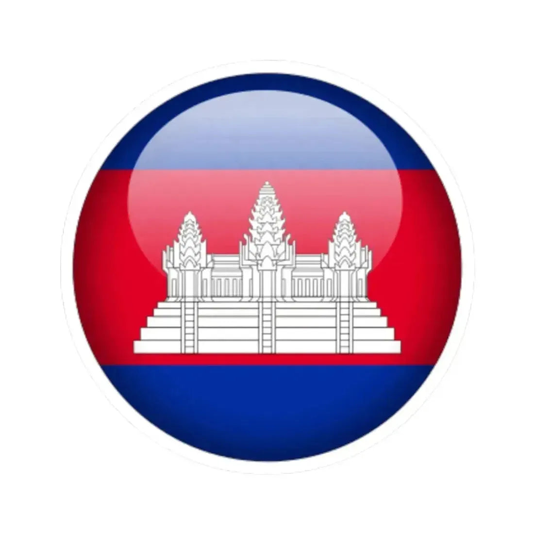 Flag orb Cambodia (Cambodia) STICKER Vinyl Kiss-Cut Decal 3 Inch White - The Sticker Space
