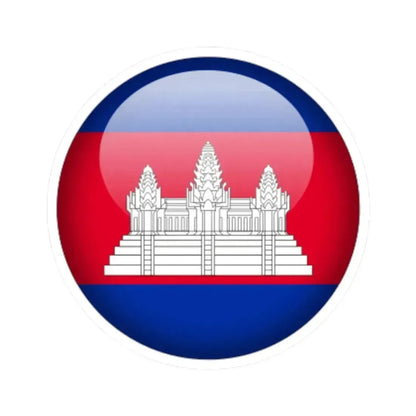Flag orb Cambodia (Cambodia) STICKER Vinyl Kiss-Cut Decal 3 Inch White - The Sticker Space