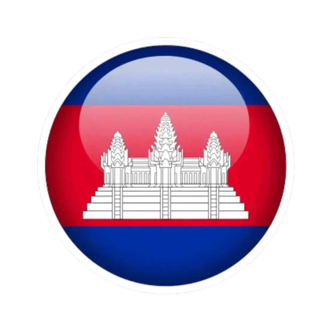 Flag orb Cambodia (Cambodia) STICKER Vinyl Kiss-Cut Decal 4 Inch White - The Sticker Space