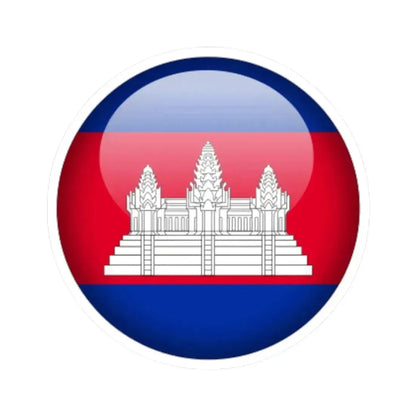 Flag orb Cambodia (Cambodia) STICKER Vinyl Kiss-Cut Decal 6 Inch White - The Sticker Space