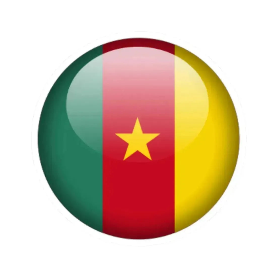 Flag orb Cameroon (Cameroon) STICKER Vinyl Kiss-Cut Decal 2 Inch White - The Sticker Space