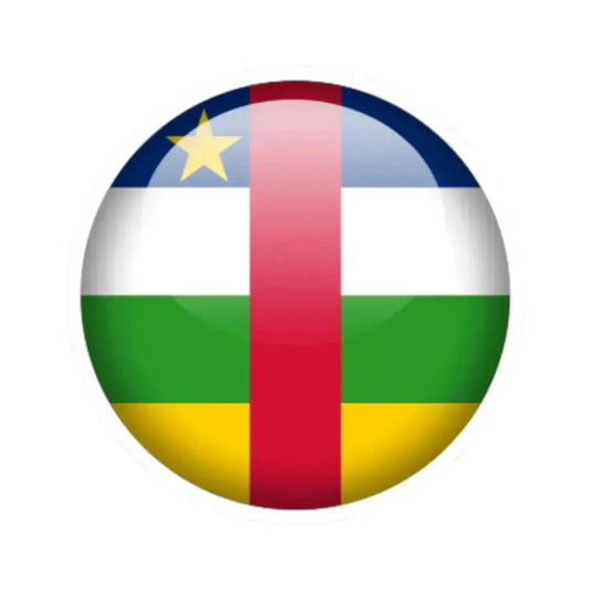 Flag orb Central African Republic (Central African Republic) STICKER Vinyl Kiss-Cut Decal 2 Inch White - The Sticker Space