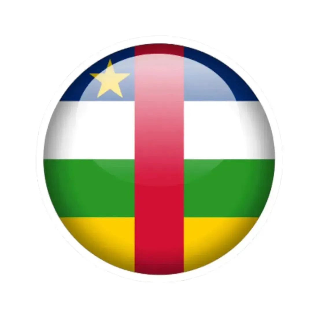 Flag orb Central African Republic (Central African Republic) STICKER Vinyl Kiss-Cut Decal 3 Inch White - The Sticker Space