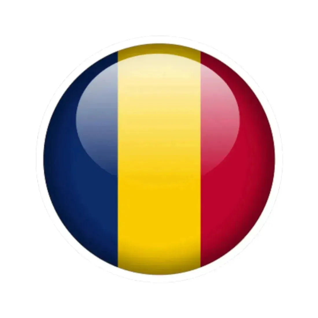 Flag orb Chad (Chad) STICKER Vinyl Kiss-Cut Decal 3 Inch White - The Sticker Space
