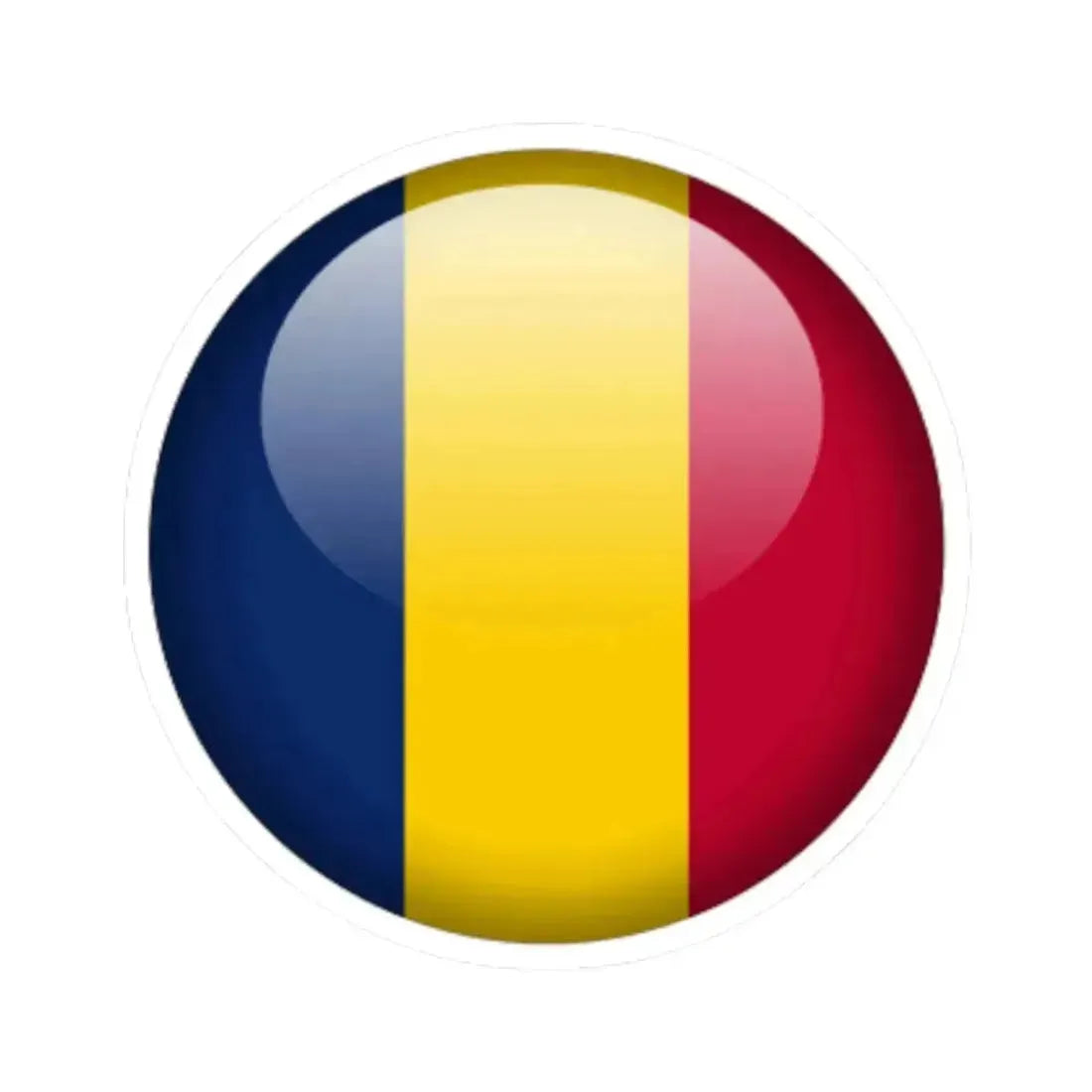 Flag orb Chad (Chad) STICKER Vinyl Kiss-Cut Decal 4 Inch White - The Sticker Space