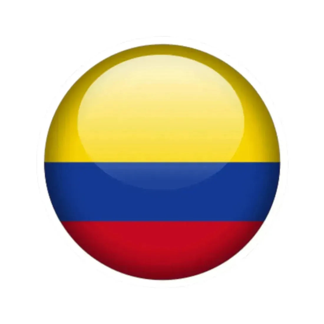 Flag orb Colombia (Colombia) STICKER Vinyl Kiss-Cut Decal 2 Inch White - The Sticker Space