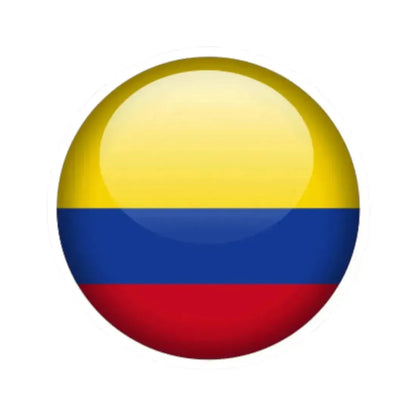Flag orb Colombia (Colombia) STICKER Vinyl Kiss-Cut Decal 2 Inch White - The Sticker Space