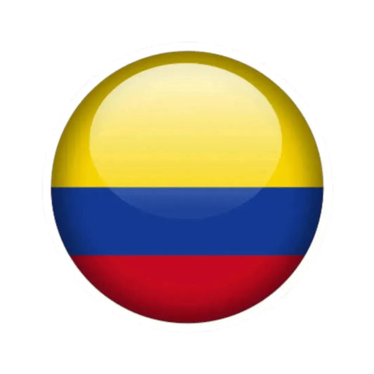 Flag orb Colombia (Colombia) STICKER Vinyl Kiss-Cut Decal 2 Inch White - The Sticker Space
