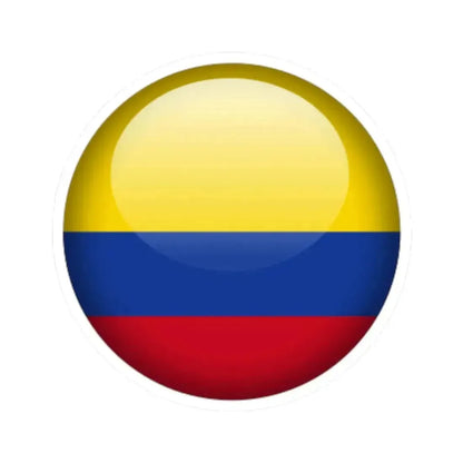 Flag orb Colombia (Colombia) STICKER Vinyl Kiss-Cut Decal 3 Inch White - The Sticker Space