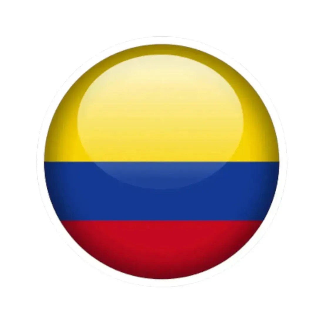 Flag orb Colombia (Colombia) STICKER Vinyl Kiss-Cut Decal 4 Inch White - The Sticker Space