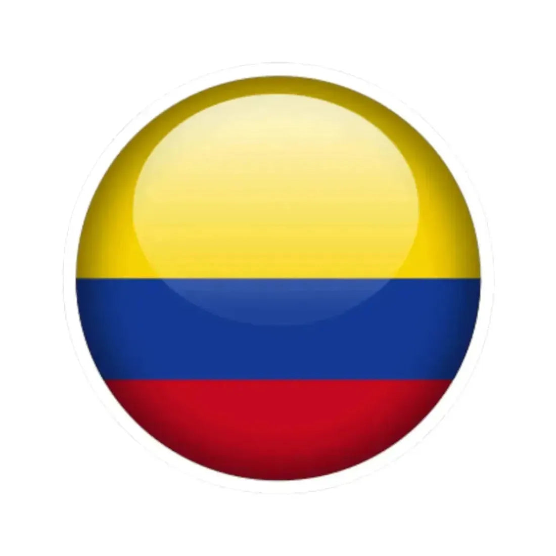 Flag orb Colombia (Colombia) STICKER Vinyl Kiss-Cut Decal 6 Inch White - The Sticker Space