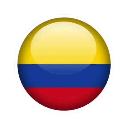 Flag orb Colombia (Colombia) STICKER Vinyl Kiss-Cut Decal 6 Inch White - The Sticker Space