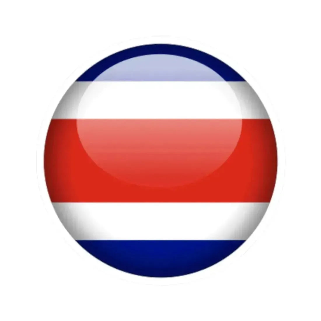 Flag orb Costa Rica (Costa Rica) STICKER Vinyl Kiss-Cut Decal 2 Inch White - The Sticker Space