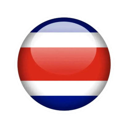 Flag orb Costa Rica (Costa Rica) STICKER Vinyl Kiss-Cut Decal 2 Inch White - The Sticker Space