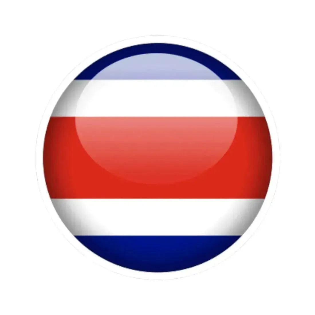 Flag orb Costa Rica (Costa Rica) STICKER Vinyl Kiss-Cut Decal 4 Inch White - The Sticker Space