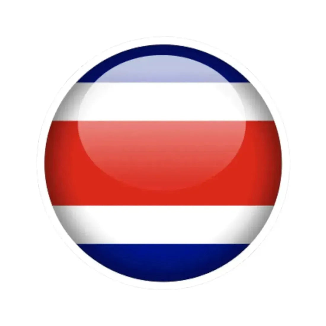 Flag orb Costa Rica (Costa Rica) STICKER Vinyl Kiss-Cut Decal 6 Inch White - The Sticker Space