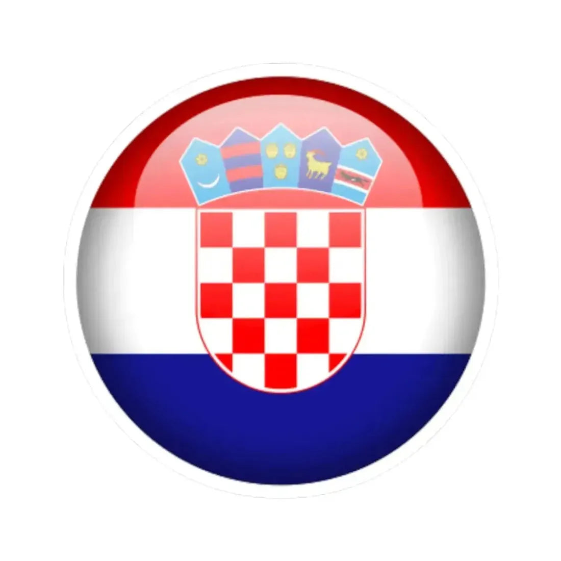 Flag orb Croatia (Croatia) STICKER Vinyl Kiss-Cut Decal 4 Inch White - The Sticker Space