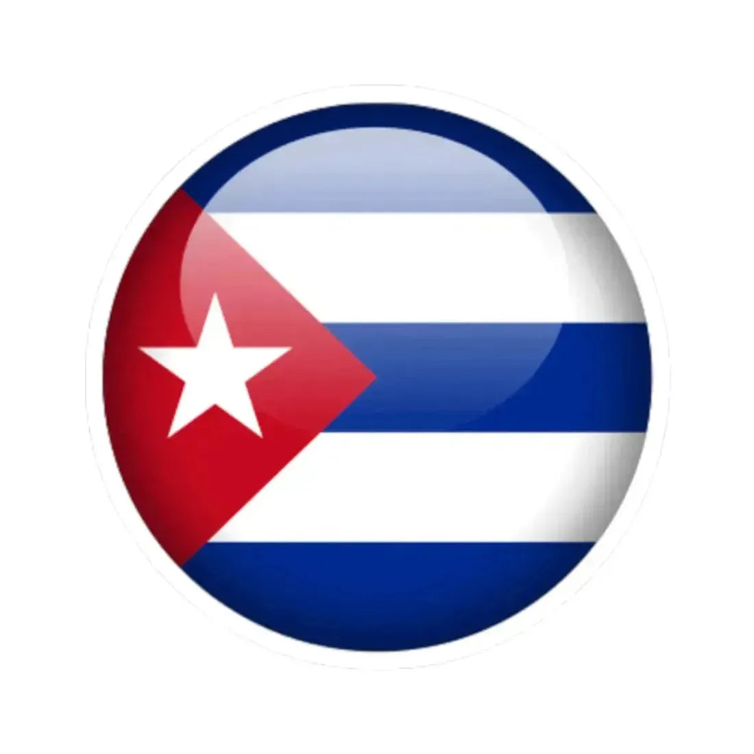 Flag orb Cuba (Cuba) STICKER Vinyl Kiss-Cut Decal 3 Inch White - The Sticker Space