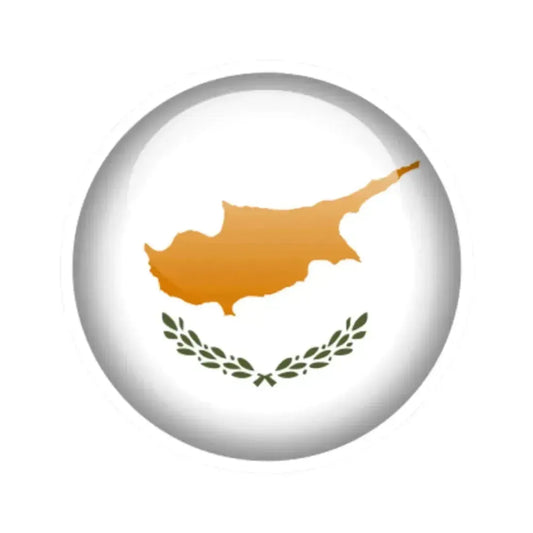 Flag orb Cyprus (Cyprus) STICKER Vinyl Kiss-Cut Decal 2 Inch White - The Sticker Space