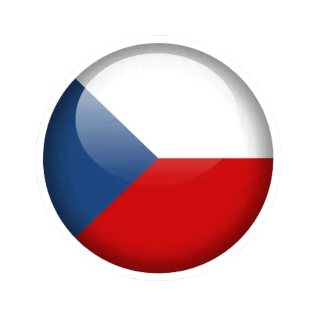 Flag orb Czech Republic (Czech Republic) STICKER Vinyl Kiss-Cut Decal 4 Inch White - The Sticker Space