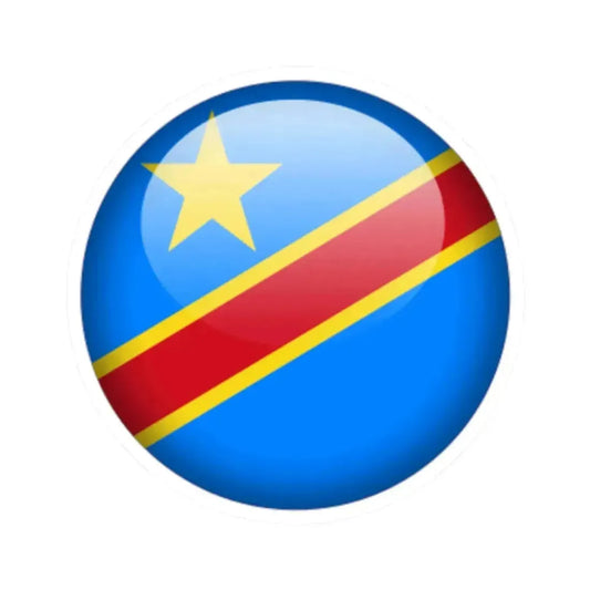 Flag orb Democratic Republic of the Congo (Congo) STICKER Vinyl Kiss-Cut Decal 2 Inch White - The Sticker Space