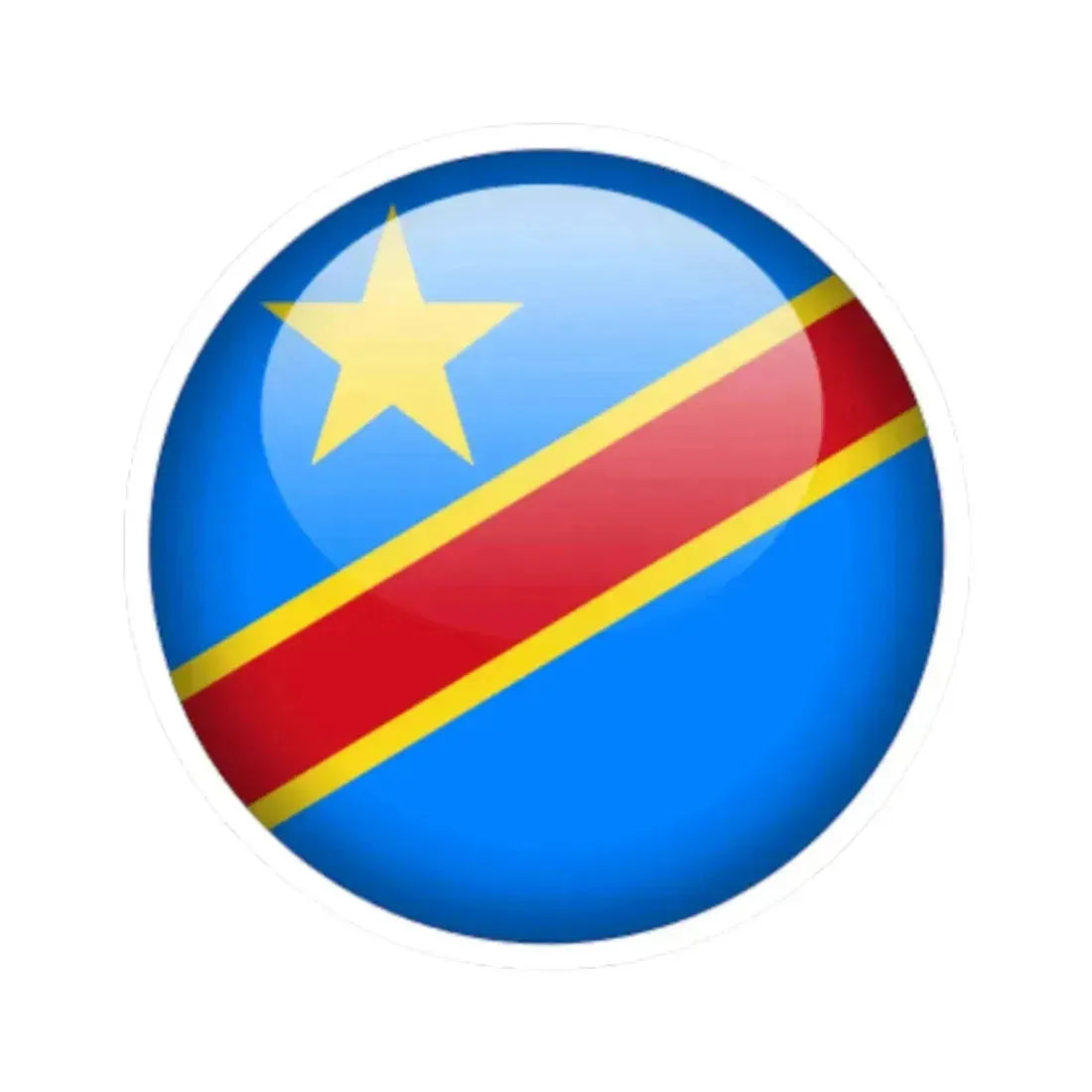 Flag orb Democratic Republic of the Congo (Congo) STICKER Vinyl Kiss-Cut Decal 6 Inch White - The Sticker Space