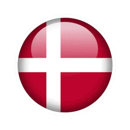Flag orb Denmark (Denmark) STICKER Vinyl Kiss-Cut Decal 3 Inch White - The Sticker Space