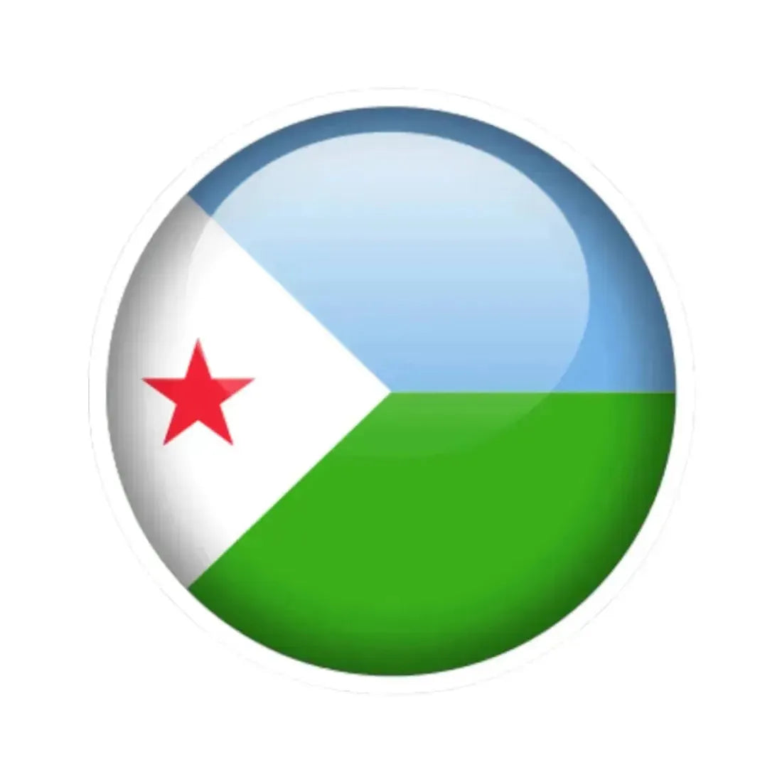Flag orb Djibouti (Djibouti) STICKER Vinyl Kiss-Cut Decal 6 Inch White - The Sticker Space