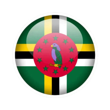 Flag orb Dominica (Dominica) STICKER Vinyl Kiss-Cut Decal 3 Inch White - The Sticker Space