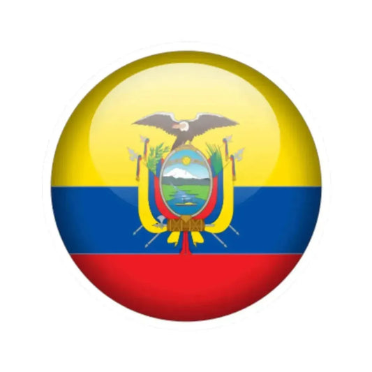 Flag orb Ecuador (Ecuador) STICKER Vinyl Kiss-Cut Decal 2 Inch White - The Sticker Space