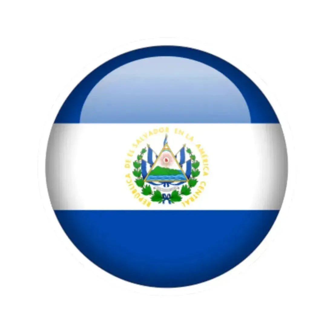 Flag orb El Salvador (El Salvador) STICKER Vinyl Kiss-Cut Decal 2 Inch White - The Sticker Space