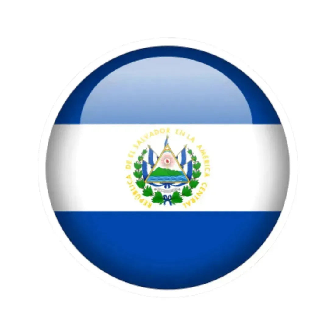Flag orb El Salvador (El Salvador) STICKER Vinyl Kiss-Cut Decal 6 Inch White - The Sticker Space