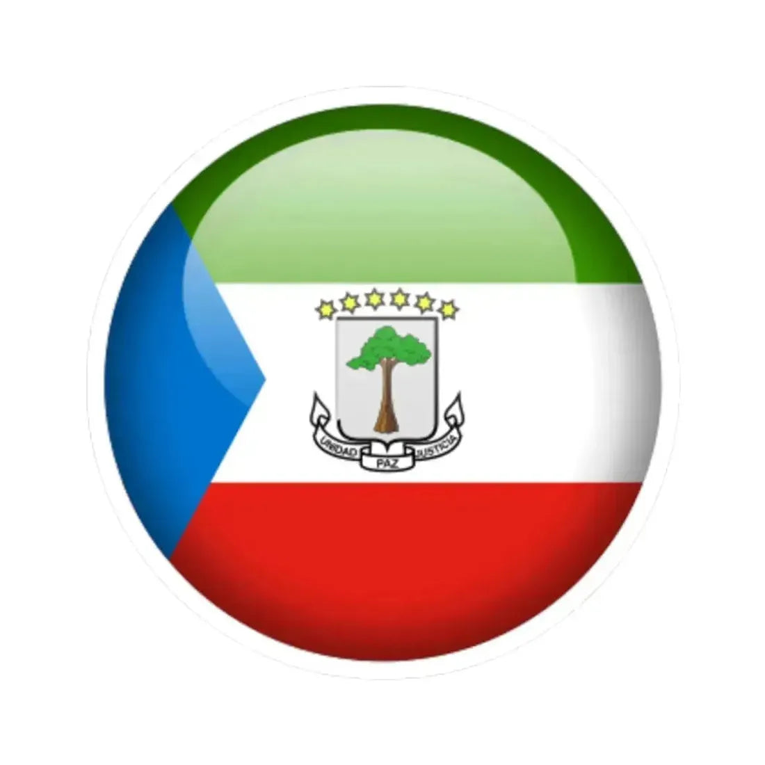 Flag orb Equatorial Guinea (Equatorial Guinea) STICKER Vinyl Kiss-Cut Decal 4 Inch White - The Sticker Space
