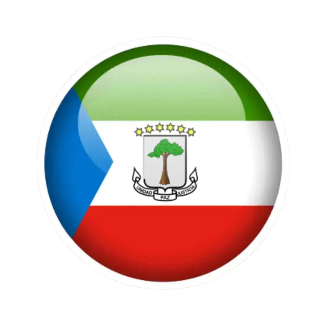 Flag orb Equatorial Guinea (Equatorial Guinea) STICKER Vinyl Kiss-Cut Decal 6 Inch White - The Sticker Space