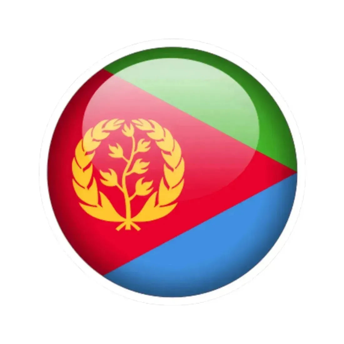 Flag orb Eritrea (Eritrea) STICKER Vinyl Kiss-Cut Decal 4 Inch White - The Sticker Space