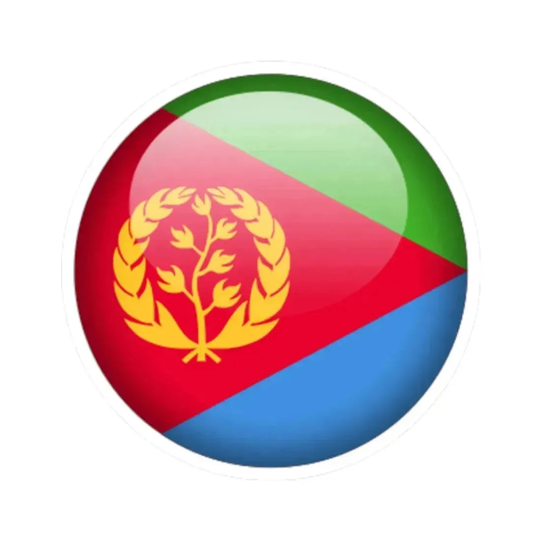 Flag orb Eritrea (Eritrea) STICKER Vinyl Kiss-Cut Decal 6 Inch White - The Sticker Space